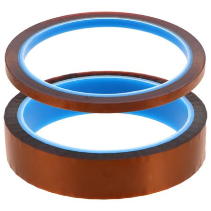2pcs Polyimide Tape 5mm X 35m Heat Resistant Adhesive Tape Strong Self-Adhesive and No Residue for Sublimation Masking and 3D Printing Applications