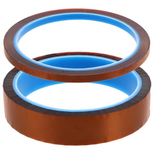 2pcs Polyimide Tape 5mm X 35m Heat Resistant Adhesive Tape Strong Self-Adhesive and No Residue for Sublimation Masking and 3D Printing Applications