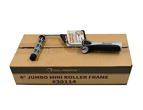 ROLLINGDOG 4" Jumbo Mini Roller Frame - 3/4" Cage Style Frame with Pressure Locking Tabs to Hold Cover On(Pack of 12) - color: paint roller frame(Pack of 12)