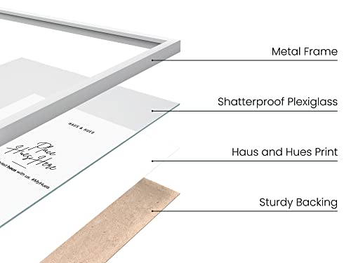 HAUS AND HUES 5x7 White Metal Picture Frames - Bulk Frames 5X7 - Features Premium Aluminum, Vertical Hanging, Easel Back for Tabletop, Home, Office (5x7 in, White, Set of 15) - color: White Metal, size: 5x7 in, style: Set of 15