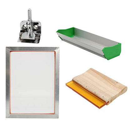 High-Precision Silk Screen Printing Frame Kit for T-Shirts DIY,with Plastic Scraper Squeegee and Hinge Clamp - Perfect for Woven Fabric and Crafts Accessories, Ideal for Small