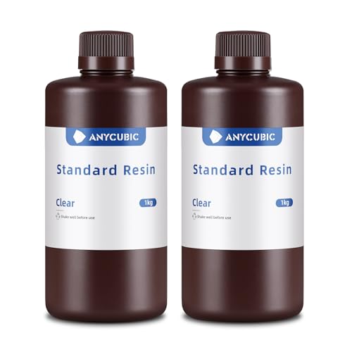 ANYCUBIC 3D Printer Resin, 405nm SLA UV-Curing Resin with High Precision and Quick Curing & Excellent Fluidity for LCD 3D Printing (Clear+Clear, 2kg) - color: Clear, size: 2kg