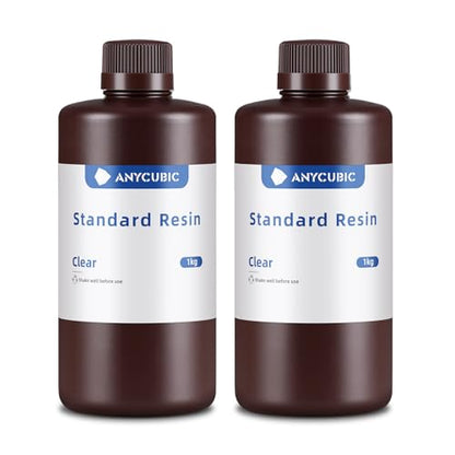 ANYCUBIC 3D Printer Resin, 405nm SLA UV-Curing Resin with High Precision and Quick Curing & Excellent Fluidity for LCD 3D Printing (Clear+Clear, 2kg) - color: Clear, size: 2kg