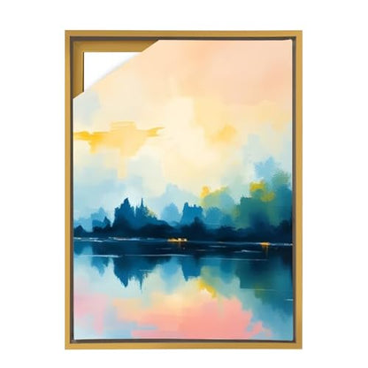 Fepinc Canvas Floating Frame, Canvas Frame 0.75 inches deep Floater for Canvas Panel Oil Painting Wall Art Prints (Gold, 19.6x27.5) - color: Gold, size: 19.6x27.5