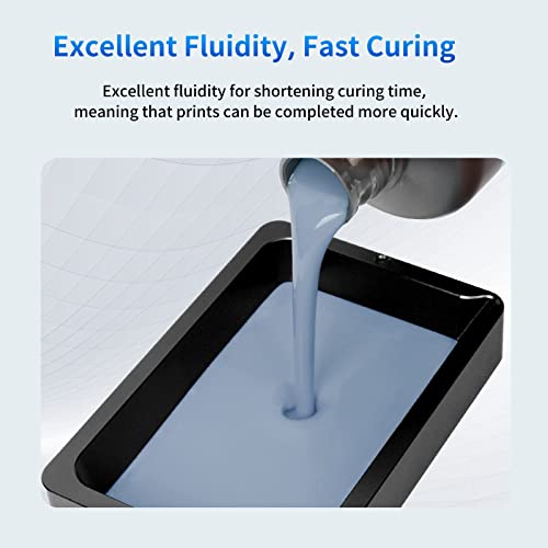 ANYCUBIC 3D Printer Resin, 405nm SLA UV-Curing Resin with High Precision and Quick Curing & Excellent Fluidity for LCD 3D Printing (Grey+Grey, 2kg) - color: Grey, size: 2kg