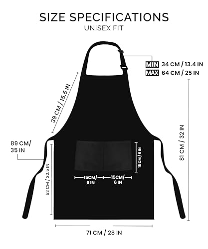 Utopia Kitchen 2 Pack Bib Apron, Adjustable with 2 Pockets, Water and Oil Resistant, Cooking Kitchen Chef Apron for Women Men - color: Black