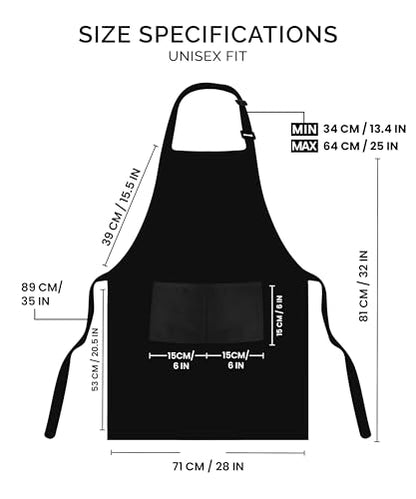 Utopia Kitchen 2 Pack Bib Apron, Adjustable with 2 Pockets, Water and Oil Resistant, Cooking Kitchen Chef Apron for Women Men - color: Black