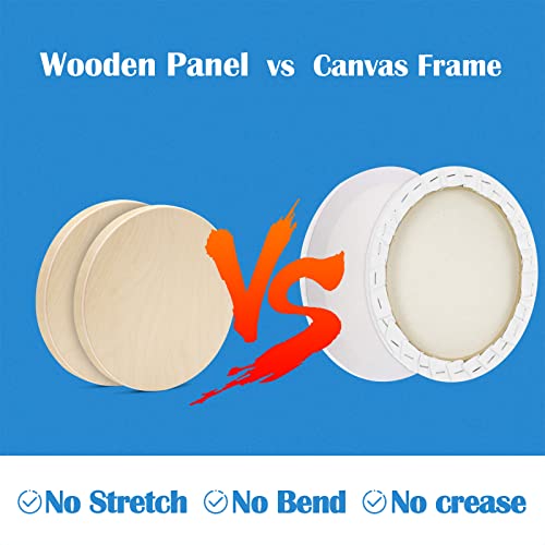 Falling in Art Unfinished Round Birch Wood Panels Kit for Painting, Wooden Canvas 2 Pack of 6 Studio 3/4" Deep, Cradle Boards for Pouring, Art, Crafts, Burning and More - size: 6' round 2 Pack