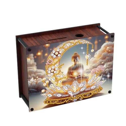 DIY Diamond Painting Money Box Kit, Religious Adult 5D Diamond Art Money Box, Creative Coin Diamond Art Storage Jar, Suitable for Birthdays, Christmas, Home Decor Handicraft Gifts - color: Religious