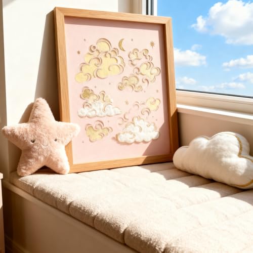 TIAMECH A4 Reusable Cloud Stencil for Painting | Star Moon on Sky Layering Template, DIY Wall Art, Wood Furniture, Scrapbook & Crafts (8.3x11.7inch) - style: Cloud