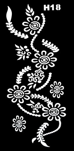 12 Sheets Henna Tattoo Stencil Kit – Reusable Mehndi Templates for Hands, Face, Ankles & Body – Temporary Tattoo Stickers for Bride, Women, Kids & Adults – Airbrush & Body Paint Supplies