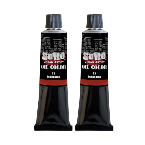 SoHo Urban Artist Oil Paint - 2 Pack, Indian Red 2 Pack - 170 ml Tube - Best Valued Oil Colors for Painting with Excellent Pigment Load - color: Indian Red