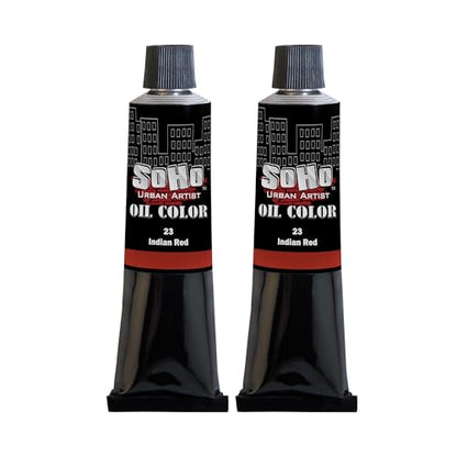 SoHo Urban Artist Oil Paint - 2 Pack, Indian Red 2 Pack - 170 ml Tube - Best Valued Oil Colors for Painting with Excellent Pigment Load - color: Indian Red