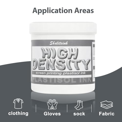 Shaliteink® Screen Printing Plastisol Ink High Density - Highly Opaque Screen Printing Ink for Cotton, Polyester and Other Fabrics (16oz.) - color: High Density, size: 16 fl oz