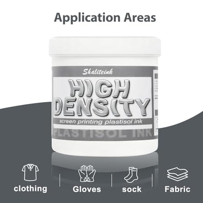 Shaliteink® Screen Printing Plastisol Ink High Density - Highly Opaque Screen Printing Ink for Cotton, Polyester and Other Fabrics (16oz.) - color: High Density, size: 16 fl oz