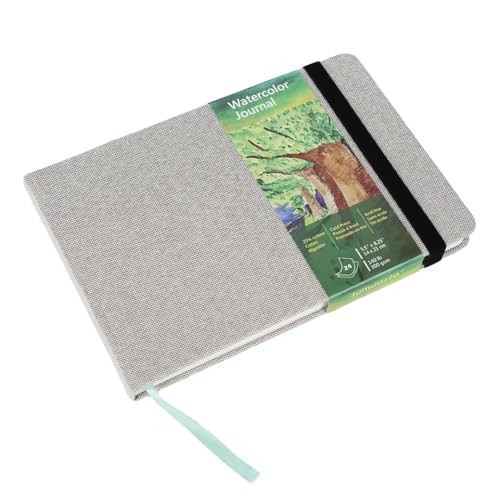 Watercolor Journal, 8.25x5.5, 140 LB, 300 GSM, tumuarta Cotton Paper, Cold Press, 24 Sheets, 48 Pages, Watercolor Paper Sketchbooks for Use As Travel Notebook and Mixed Media Pad - color: Gray, size: 8.25x5.5"