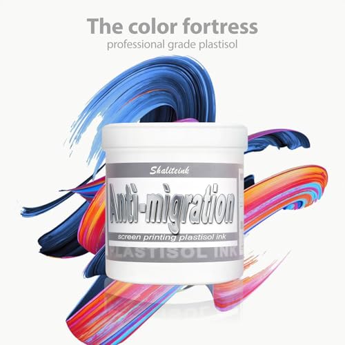 Shaliteink® Screen Printing Plastisol Ink Anti-Migation - Highly Opaque Screen Printing Ink for Cotton, Polyester and Other Fabrics (16oz.) - color: Anti-migration, size: 16 fl oz