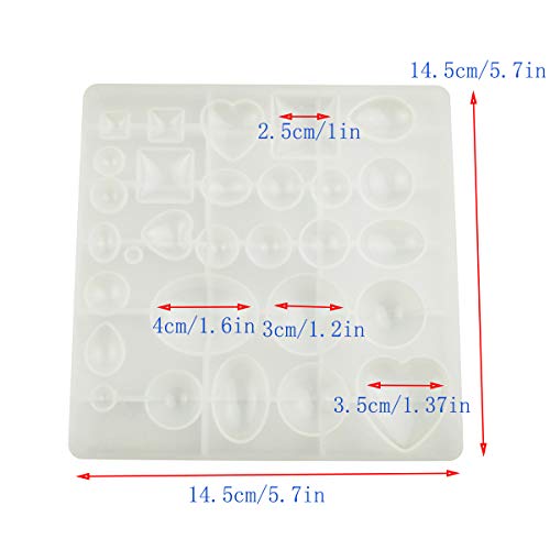 Jewelry Casting Molds,Gem Jewelry Silicone Casting Mold, for Resin Epoxy DIY Crafting, Earring, Pendant, Studs Jewelry Making (Small) - size: Small