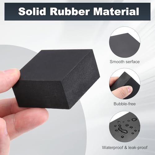 HARFINGTON Rubber Bench Block 2"x2"x1.6" Black Rubber Stamping Block Square Anti Vibration Pads for Jewelry Making Hammering Shaping Chasing Flattening Metals - size: 2"x2"x1.5"