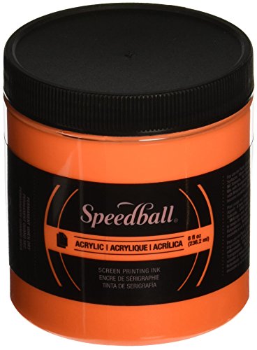 Speedball 46215 Acrylic Screen Printing Ink, Fluorescent Orange, 8 oz. - color: Fluorescent Orange