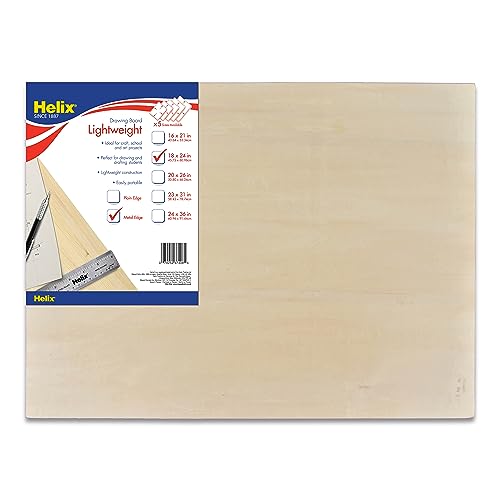Maped - Helix Wooden Lightweight Drawing Board 18 x 24 Inch - Sketching Outdoors - Precision Metal Edge - Ensures Level Surface, Prevents Warping - Durable, Ample Space, Versatile Use - size: 18” x 24”, style: Metal Edge