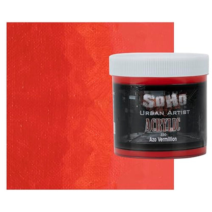 Soho Urban Artist Heavy Body Acrylic Paint - 500 ml Jar - Azo Vermilion - Thick, Rich Color, Excellent Coverage, Professional Quality - Artists Acrylic Paint - color: Azo Vermilion, size: 16.91 Fl Oz (Pack of 1)