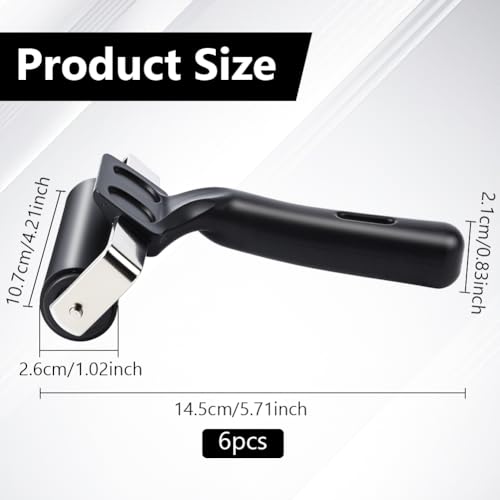 WEBEEDY 6 Pcs Black Rubber Brayer Rollers, 4.2 Inch Ink Roller Brayer Rollers for Crafting Inking Gluing Printmaking Stamping Wallpaper Scrapbooks Christmas DIY Art Craft Projects Home Decor