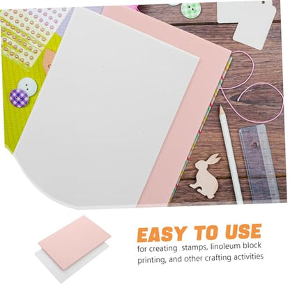 Uonlytech DIY Rubber Carving Block Kit for Printmaking 15x10x0.6cm Soft Pure Color Rubber Stamp Making Supplies for Craft Projects Suitable for Artists and Hobbyists