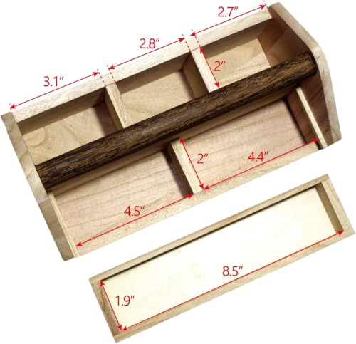 Ikee Design Personalized Custom Engraved Wooden Craft Toolbox Caddy with 5 Compartments | Customize Small Wooden 5-Compartment Craft Tool Box - color: Personalized