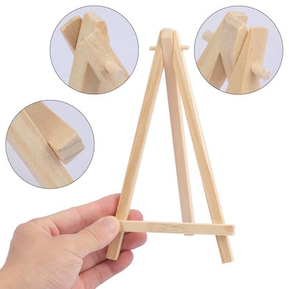 Yiksonyo 60 Pack 7 Inch Wooden Easel, Tabletop Wood Easels, Small Wooden Easel for Painting, Art, and Crafts - size: 60 Pack 7 Inch