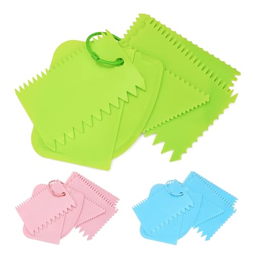 18 PCS Plastic Textured Art Supplies Kit with 3 Rings, Colorful Scraper Tools, Cake Scraper, Paint Scrapers for Drawing Artists, Acrylic Painting, DIY Crafts,Learning Knife Pottery (3 Colors) - color: 3 Colors