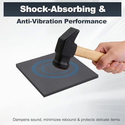 HARFINGTON Rubber Bench Block 7.8"x7.8"x0.4" Black Rubber Stamping Block Square Anti Vibration Pads for Jewelry Making Hammering Shaping Chasing Flattening Metals - size: 7.8"x7.8"x0.4"