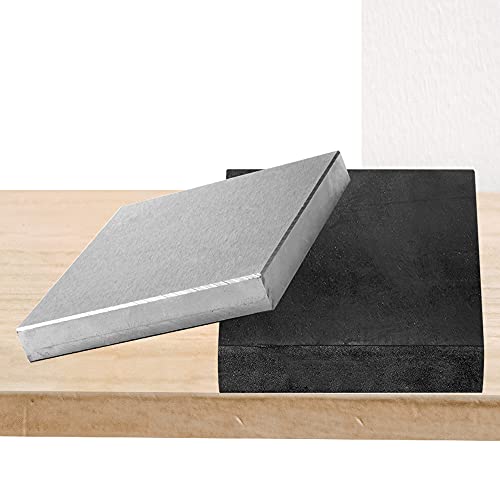 CHENTEC Steel and Rubber Block 2 Pcs Work Bench Blocks Stamping Block 4" x 4"(10CM x 10CM) - color: Steel and Rubber Block, size: 4" x 4"(10cmx10cm)