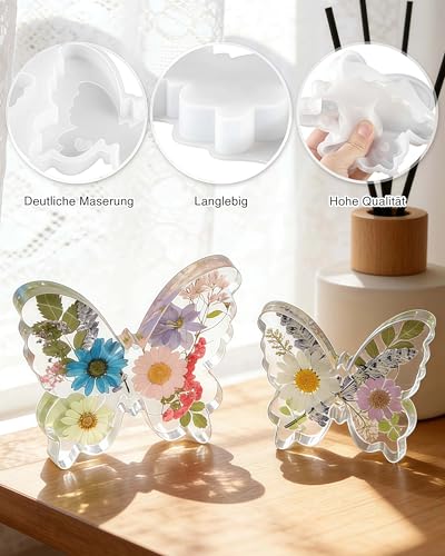 Epoxy Resin Molds for Spring Butterfly Soft Silicone Molds Set of 3 Sizes Easter Silicone Molds for Resin, Gypsum and Candle