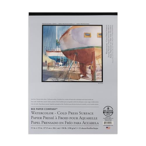 Bee Paper - 11"x 15" Cold Press Surface Watercolor Paper Pad, 15 Sheets - size: 11-inch x 15-inch