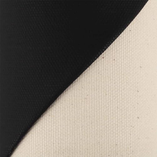 Paramount Black Canvas All-Media Primed Cotton Canvas Roll - 72" x 6 yd - Medium Texture, Unbleached 100% Cotton, Double-Primed with Acid-Free Black Acrylic Gesso - for Acrylics, Oils & Alkyds - size: 72" x 6 yd