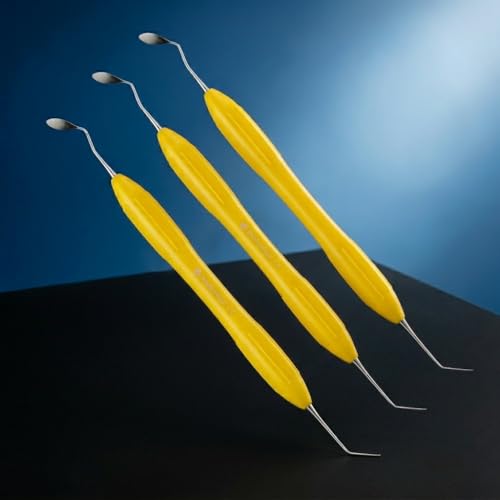 Solo Anterior Instrument Yellow Silicone Handle Precision Contouring and Modeling Tool Stainless Steel Double Ended Design for Educational and Professional Set of 10