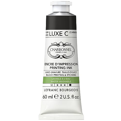 Lefranc Bourgeois Charbonnel Professional Printing Waterwashable Ink, 60ml (2-oz) Black Luxe C - color: Black Luxe C, style: 60ml (2-oz)