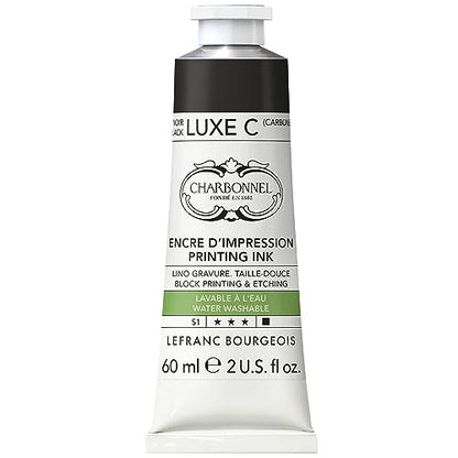 Lefranc Bourgeois Charbonnel Professional Printing Waterwashable Ink, 60ml (2-oz) Black Luxe C - color: Black Luxe C, style: 60ml (2-oz)