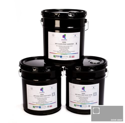 15 Gallon Resin and Hardener, 15 Gallon Dove Gray Epoxy Resin Coating Made with Beautiful and Vibrant Pigments - color: Dove Gray, style: 15 Gallon