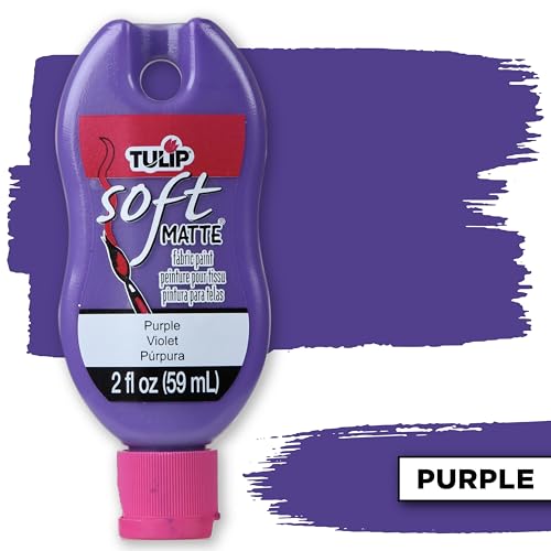Tulip Soft Fabric Paint, Washable, Stays Soft and Flexible, Permanent Paint, for Light and Dark Fabrics, 2 fl oz, Purple - color: Purple