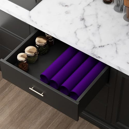 2-Pack Extra Thick Silicone Counter Mats - 24”x16” Large Heat Resistant Kitchen Countertop Protector, Non-Slip Hot Pad Trivet for Air Fryer, Hot Pots & Pans, Coffee Maker (Purple) - color: Purple