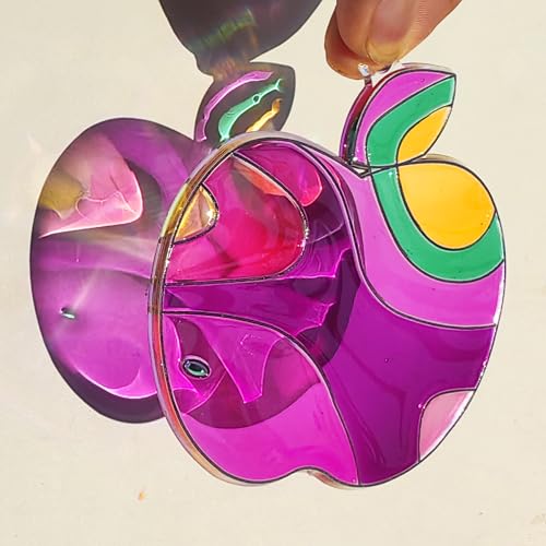 Ayhuhra 30 Sets Apple Suncatche Craft Kits Blank Back to School Sun Catcher DIY Window Paint Art Sets for First Day of School Supplies Home Party Activities Art Project - style: Apple