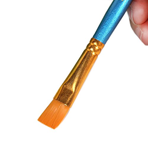 2 Sets of 10 Pieces Synthetic Hair Paint Brushes, Blue, for Acrylic, Oil and Watercolor Painting - size: 2 Sets