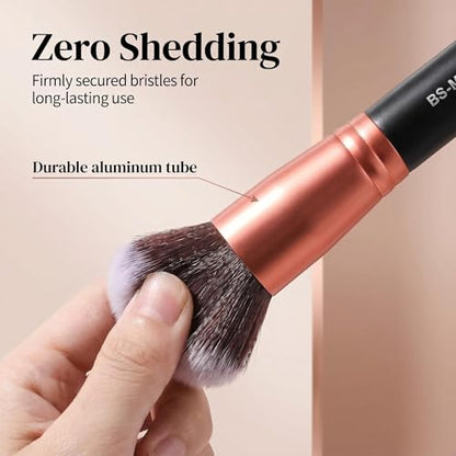Makeup Brushes BS-MALL Premium Synthetic Foundation Powder Concealers Eye Shadows Makeup 14 Pcs Brush Set, Rose Golden, with Case - color: Rose Golden
