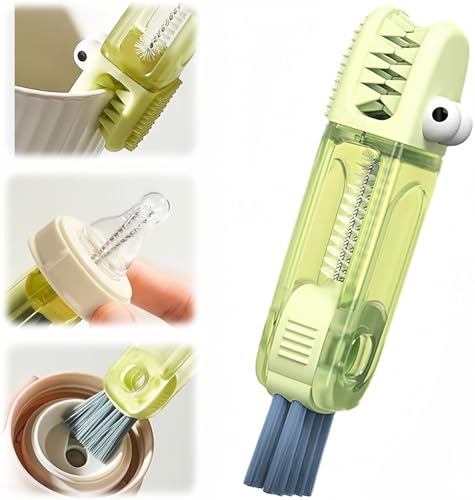 3 in 1 Multifunctional Cup Lid Cleaner with Brush(A) - New Crevice Cleaning Brush Set for Baby Bottle Gap Tight Spaces - color: A