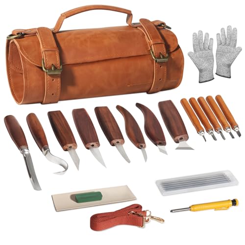 Wood Carving Kit,Carving Knife Set for Beginners,and Adults,Wood Carving Tools,Whittling Knife Set,Wood Whittling Set for Hobbies, Carving Set,Hook Knife,Spoon Carving Knife Suitable,Gift
