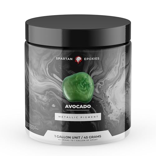 Spartan Epoxies Metallic Pigment Powder for Epoxy - 30 Unique Colors, 4oz for 1 Gallon and 12oz for 3 Gallons of Clear Epoxy, Made in the USA (Avocado, 4oz (45 Grams)) - color: Avocado, size: 4 oz (45 grams)