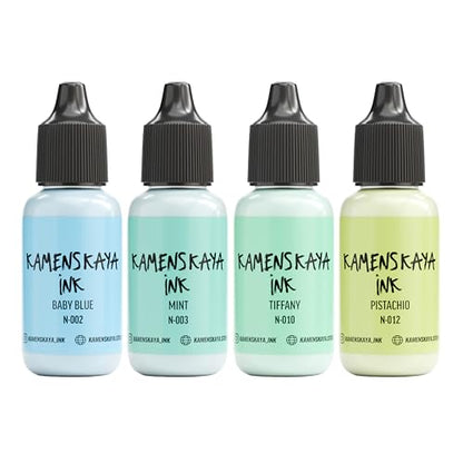 Kamenskaya Alcohol Ink Set - 34 Color Variations - Set #21-4 Alcohol Inks x 0.51 fl oz (15 ml) - color: 21, style: Pastel inks