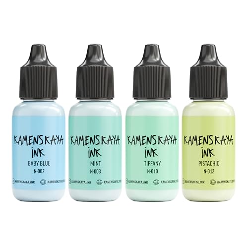 Kamenskaya Alcohol Ink Set - 34 Color Variations - Set #21-4 Alcohol Inks x 0.51 fl oz (15 ml) - color: 21, style: Pastel inks